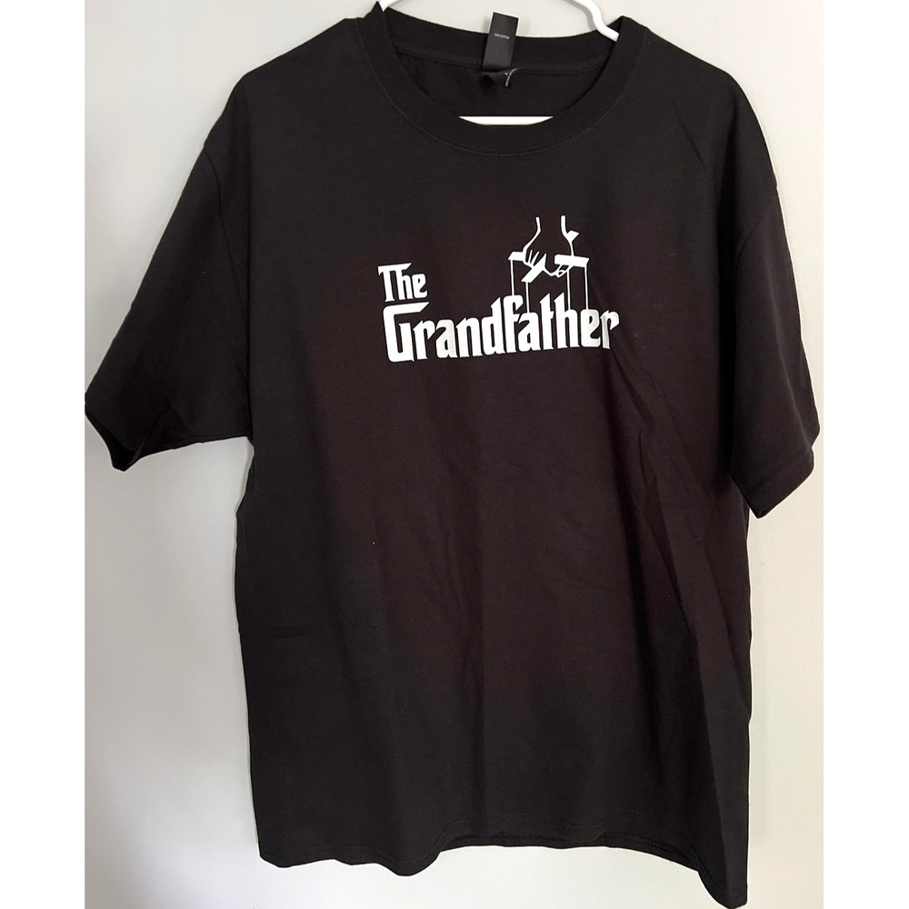 The Grandfather Shirt Mens Large Black Hanes Funny Parody Movie Graphic Tee